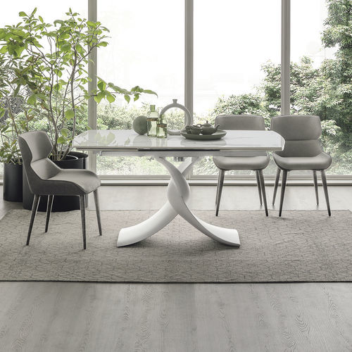 Mesa de comedor contemporánea - TWIST 160 - Target Point - de gres porcelánico / con base de poliuretano / elíptica
