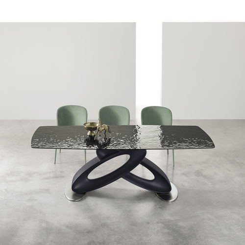 Mesa de comedor contemporánea - ECLIPSE GLASS - Target Point - de vidrio / con base de poliuretano / rectangular