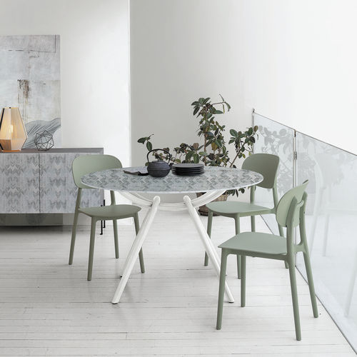 Mesa contemporánea - SMILE - Target Point - de vidrio templado / de material laminado / de gres porcelánico