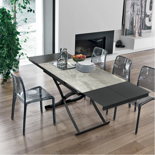 Mesa contemporánea - DIONE PLUS - Target Point - de MDF lacado / de vidrio templado / de gres porcelánico