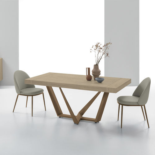 Mesa de comedor contemporánea - APOLLO 180 - Target Point - de material laminado / con base metálica pintada / con base de metal cepillado