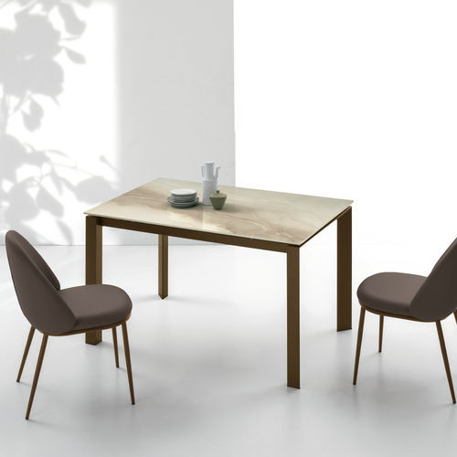 Mesa de comedor contemporánea - ENEA 130 - Target Point - de gres porcelánico / con base metálica pintada / rectangular