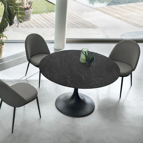 Mesa de comedor contemporánea - JAZZ - Target Point - de gres porcelánico / de material laminado / con base metálica pintada