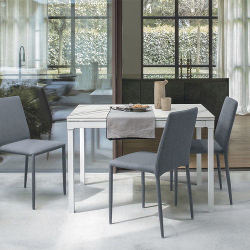 Mesa de comedor contemporánea - PERIGEO - Target Point - de gres porcelánico / con base metálica pintada / rectangular