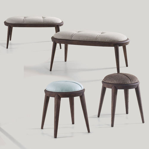 Taburete clásico - TALETE  - Volpi - con base de madera / tapizado / azul