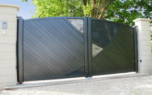 Portón abatible - HARMONIE G-402-1 - TSCHOEPPE INDUSTRIE - de aluminio / de panel / para uso residencial