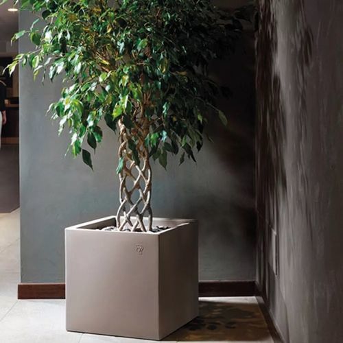 Maceta de jardín de polietileno - PILAR - Fit Interiors - rectangular / cubo / para el sector profesional