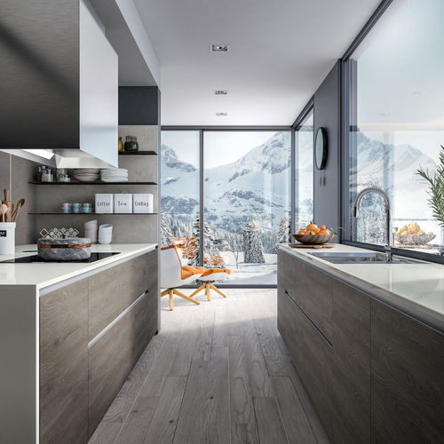 Cocina contemporánea - RHO : COMPOSITION 02 - ARMONY CUCINE - de chapa