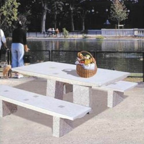 Mesa de pícnic contemporánea - TPA190 P - Francioli - de granito / con base de granito / rectangular