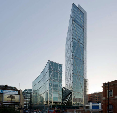 Muro cortina VEP - THE BROADGATE TOWER - Josef Gartner - de vidrio / de acero inoxidable