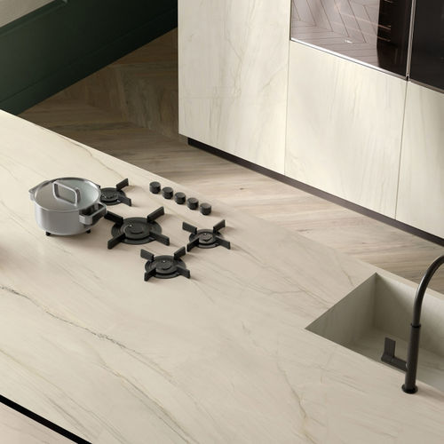 Placa de piedra de gres porcelánico - CALACATTA MONT BLANC - Italgraniti Group S.p.a. - para interior / para cocina / para mueble