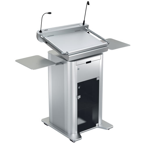 Atril de conferencia - ILS NAVIGATOR AC - Intelligent Lectern Systems - de altura regulable / con logo personalizado / mecanizado