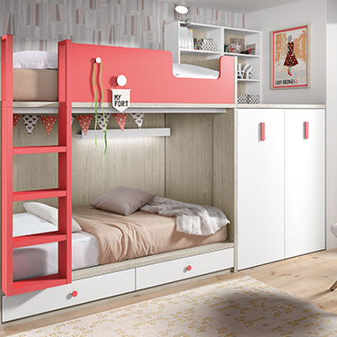 Litera - OLDSCHOOL KIDS 79 - ROS 1 S.A. - de matrimonio / contemporánea / con base de almacenamiento