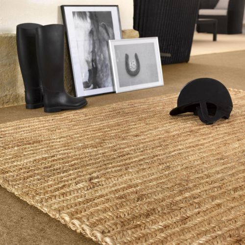Alfombra contemporánea - ETHNICS : MANILA - NATURTEX - de color liso / de fibra de abacá / rectangular