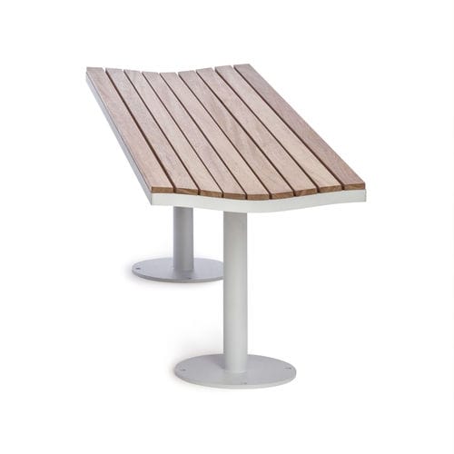 Banco público contemporáneo - Parco Bench - NOLA INDUSTRIER - de acero / de madera aceitada / de roble