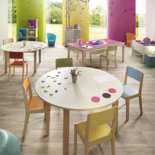 Mesa de trabajo contemporánea - MATERNELLE - DPC - de material laminado / de haya / de melamina