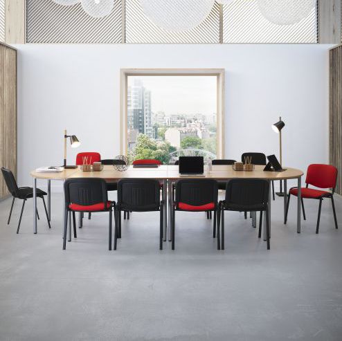 Mesa contemporánea - ORGA - DPC - de material laminado / de melamina / con base metálica