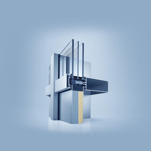 Muro cortina con montantes y travesaños C 50 PH heroal de paneles