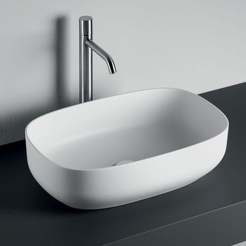 Lavabo sobre mueble - BELT R - F.lli Stocco s.r.l. - de Cristalplant® / brillante / acabado mate