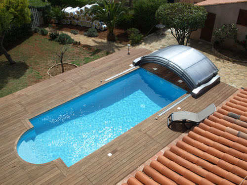 Cubierta para piscina baja - ABRISUD - de aluminio / motorizada