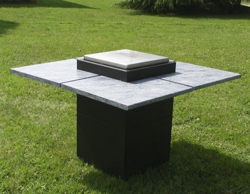 Mesa contemporánea - 510 - Vulcania - de acero inoxidable / cuadrada / con placa calefactora