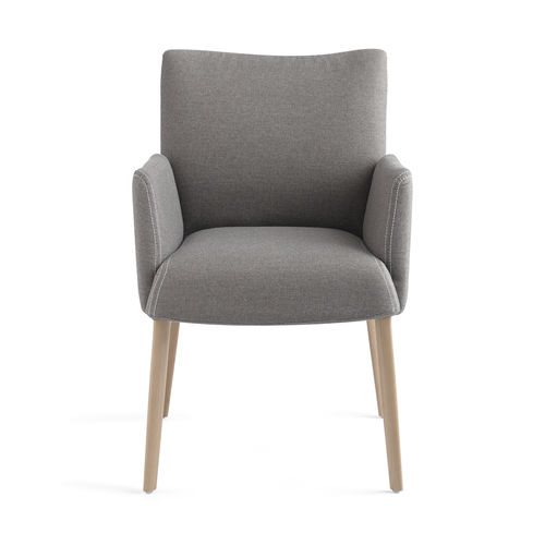 Silla contemporánea - OLIANA H47 PB +A - Mobitec Systems S.A. - de interior / de tejido / de roble