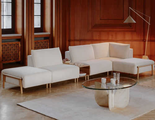 Sofá modular - LE JARDIN - SEANROYALE - contemporáneo / de tejido / blanco