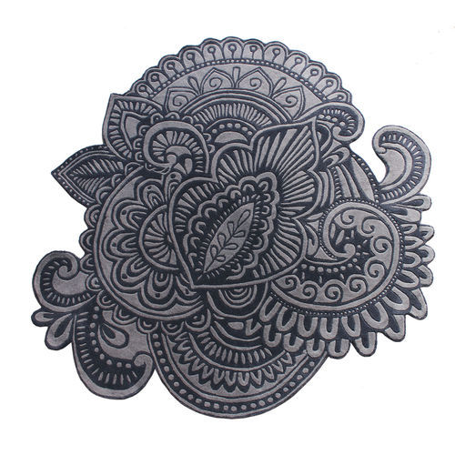 Alfombra de diseño original - Veda - indikon srl - con motivos florales / de lana de Nueva Zelanda / tufting a mano