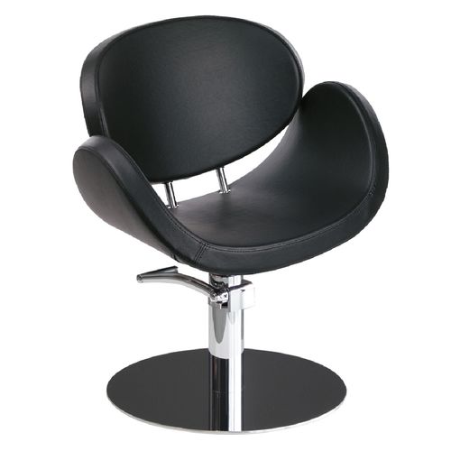 Sillón de peluquería contemporáneo - BOWY - Nelson Mobilier - de cuero artificial / con bomba hidráulica / negro