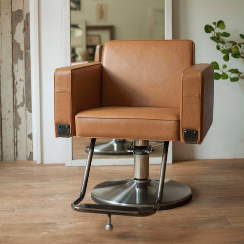Sillón de peluquería contemporáneo - A1205 - TAKARA BELMONT - de cuero artificial / de metal / con bomba hidráulica