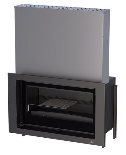 Chimenea insertable de leña - PARIS 90V GUILLOTINA - Bronpi - de acero / de hierro fundido / de convección forzada