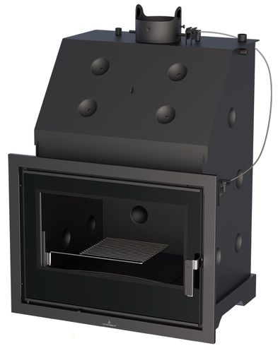 Chimenea caldera insertable de 1 cara - HYDROBRONPI 80 E VISION - Bronpi - de leña / de acero / de hierro fundido