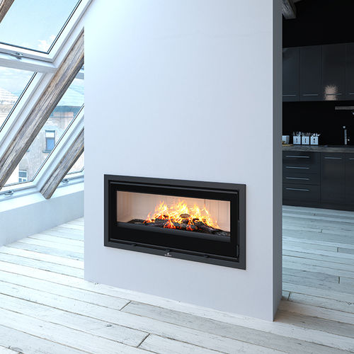 Chimenea insertable de leña - CAIRO 90 - Bronpi - de acero / de hierro fundido / de convección natural