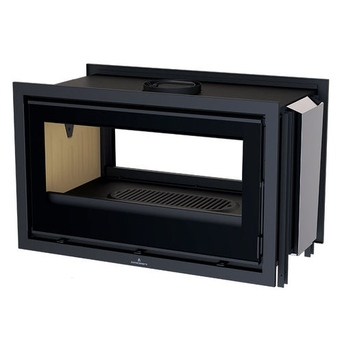 Chimenea insertable de doble cara - CAIRO 90 D - Bronpi - de leña / de acero / de hierro fundido