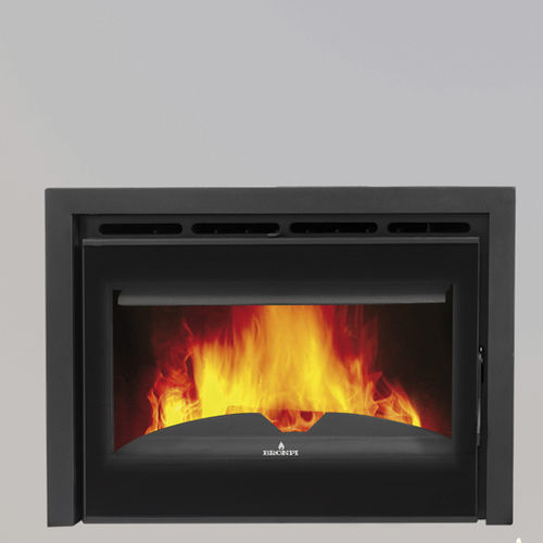 Chimenea insertable de leña - MADRID VISION - Bronpi - de acero / de hierro fundido / de convección forzada