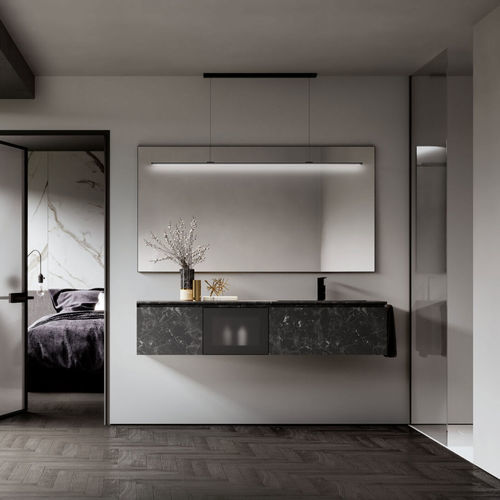 Espejo para baño de pared - SAT/SAL - IDEAGROUP - contemporáneo / rectangular / aluminio