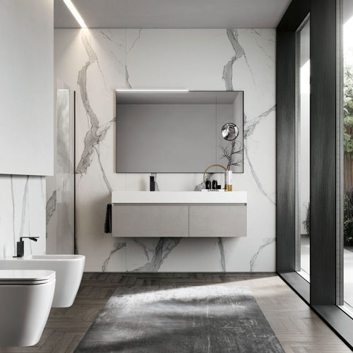 Espejo para baño de pared - SAT/SAL - IDEAGROUP - contemporáneo / rectangular / aluminio