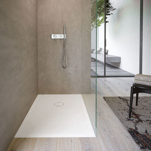 Plato de ducha rectangular - KUBO - IDEAGROUP - elevado / montado en la superficie / de composite
