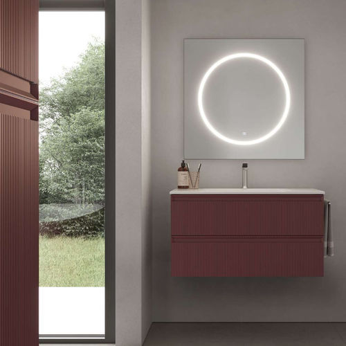 Mueble de lavabo suspendido - 03 STEP - IDEAGROUP - de polímero / contemporáneo / con armario integrado