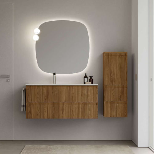 Mueble de lavabo suspendido - 04 STEP - IDEAGROUP - de polímero / contemporáneo / con armario integrado