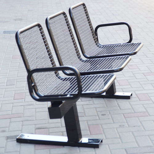 Hilera de sillas de acero termolacado - MS111-03 - Darba Spars - 3 plazas / de exterior / contemporánea