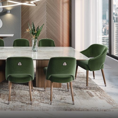 Silla de comedor contemporánea - TEN 100 - Adriana Hoyos - de interior / de tejido / con base de madera