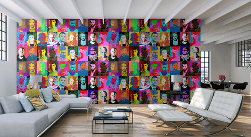 Papel pintado de diseño original - D241 HOMMES DE COULEURS - In Création - con motivos decorativos / con motivos estampados