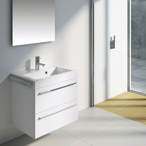 Mueble de lavabo doble - BOLOGNA - RIHO - suspendido / de madera / de