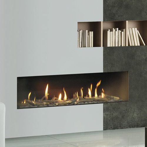 Chimenea insertable de gas - FOCUS - ITALKERO - de acero / contemporánea / efecto llama