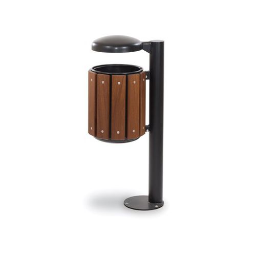 Cubo de basura público - URBINO - Dimo Group Srl - de metal / de madera / de exterior