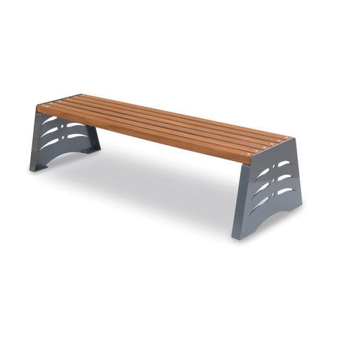 Banco público contemporáneo - SHARK 2         - Dimo Group Srl - de madera / de madera exótica / de acero galvanizado