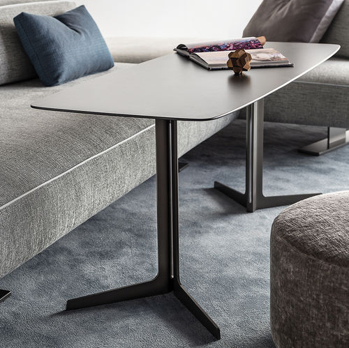 Consola contemporánea - FILIPH - ART NOVA - de cuero / de mármol / con base metálica