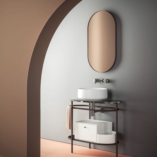 Espejo para baño de pared - LOOK ARCO - ART CERAM - contemporáneo / ovalado / de aluminio