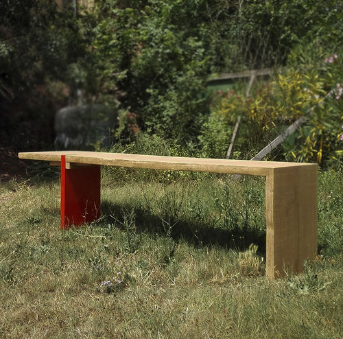 Mesa contemporánea - OAK MEETS ORANGE - ICI ET LA - de roble / con base de madera lacada brillante / rectangular